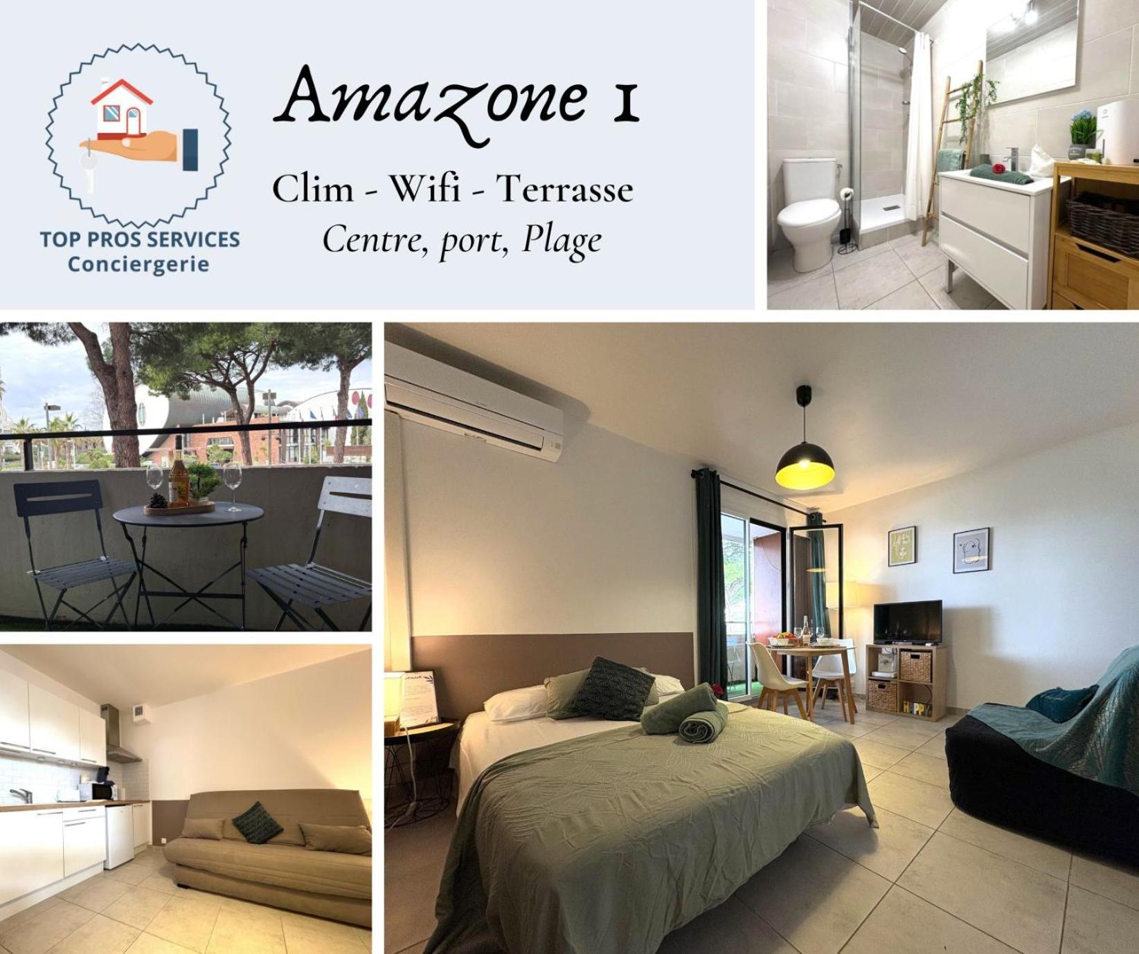 L'Amazone Studio Plein Centre Plages A 2Min Clim Wifi Sur Le Port - Top Prosconciergerie- Ла-Гранд-Мотт Екстер'єр фото